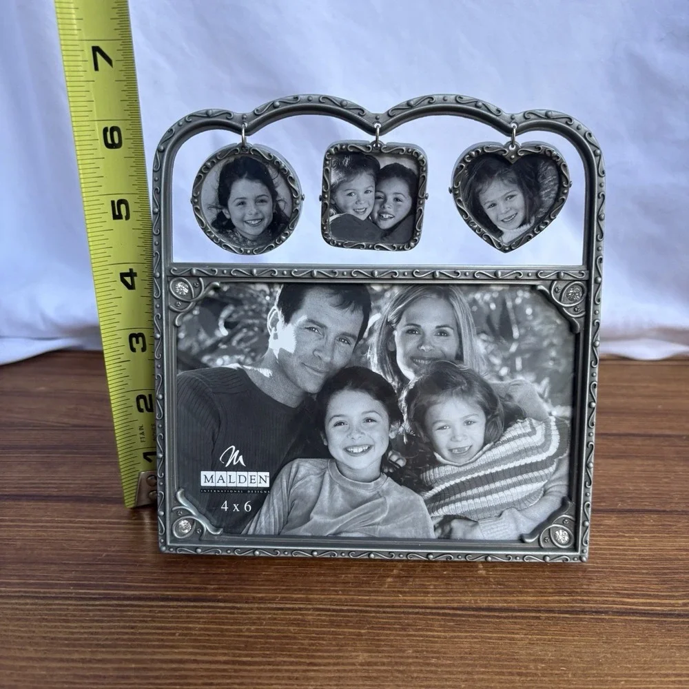 Malden Metal Family Collage Picture Frame 4x6 w/ 3 Hanging Mini Frames